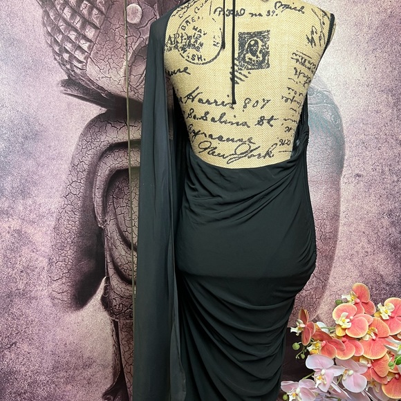 L.A.M.B. Mini Dress Halter Sheer Black 8 - Picture 4 of 11